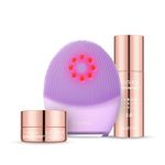 FOREO Firm & Clean Bundle - Luna 4 Plus Sensitive Facial Cleansing Brush + Supercharged SERUM 2.0, 30ml + Hydrating Night Mask, 15 ml - Near Infrared Light Therapy - Microcurrent Facial Device