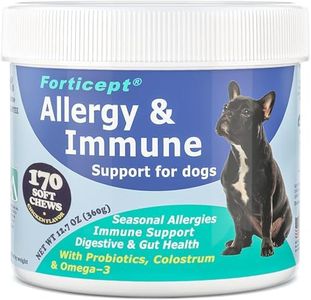 Forticept Dog Allergy & Immune Support Chews - Dog Probiotics & Digestive Enzymes, Colostrum, and Omega 3 for Dogs Helps with Hot Spot and Itch Relief