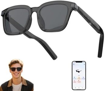 Tulbeys AI Smart Glasses with ChatGPT- Real-Time Translation (110+ Languages), Noise Cancelling, Open Ear Audio AI Translator Glasses, UV400 Smart Sunglasses, Auto On/Off Head Detection - Grey