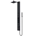 VIGO VG08021MB Sutton 19.81" L -5.0" W -58.06" H Shower Massage Panel 4 -Jet High Pressure Shower System with Control Type, Brass Hardware in Matte Black Finish