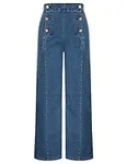 Belle Poque Womens Flare Jeans High