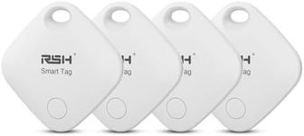 Key Finder Bluetooth Tracker Locator for Luggage Works with Apple Find My Smart Tracker for Suitcase, Bag, Backpack, Wallet,Pets Replaceable Battery Smart tag Item Finder (4 Pack Tags & Cases)