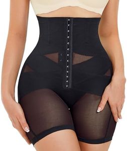 JOSERGO Body Shaper for Women Tummy Control Shapewear Butt Lifting Shorts Fajas Colombianas Adjustable Waist Trainer, Black, Medium