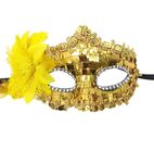 Wanna Party Golden Sequin Masquerade Mask with Net for Women for Masquerade Party, Venetian party,Stage Performances,Eye Mask for Halloween, Birthday, Adult Party,50 Shades of Grey Party