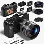 Digital Camera, 5K 64MP Cameras for Photography with WiFi, 64GB Card, Autofocus, Selfie 3" LCD Screen Compact Vlogging Camera for Youtube, Wide & Macro Lens for Beginners Adults Tenns