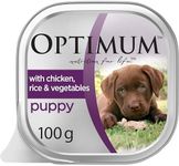 Optimum Puppy With Chicken Wet Dog Food 100G Tray 12 Pack