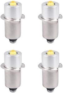 P13.5S LED Flashlight Bulb 3W DC 3-12V LED Conversion Kit for Compatible with Maglite 3-6 Cell C/D Flashlights Torch, 4 Pack