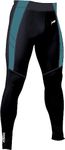 JUST RIDER Men's Running Full Length Tights Compression Lower Sport Leggings Gym Fitness Sportswear Training Yoga Pants for Men & Slim Women (L, Black/Airforce)