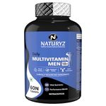 NATURYZ Daily Multivitamin Men 18+ with Highest 60 Nutrients (Vitamins, Minerals, Amino acids, Enzymes, Antioxidants, Herbal Extracts with Omega 3) and 11 Performance Blends for Muscle growth, Strength & Immunity- 60 Tablets