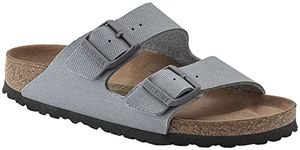 Birkenstock Unisex Arizona Vegan Sandal, Stone Coin Canvas, Size 39 EU (8-8.5 M US Women)