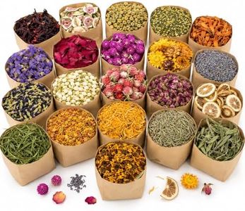 Sukh 21 Bags Dried Herbs Kit - Natural Dried Flowers for Soap Candle Crafts