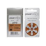 Power One 312 Hearing Aid Battery, 60 Pieces (Multi Color)