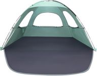 WhiteFang Beach Tent Anti-UV Portable Sun Shade Shelter for 8 Person, Extendable Floor with 3 Ventilating Mesh Windows Plus Carrying Bag, Stakes and Guy Lines (Mint Green)