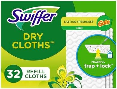 Swiffer Sweeper Dry Sweeping Pad Refills, Hardwood Floor Mop Cleaner Cloth Refill, Gain Scent, 32 Count