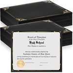 200 Pack Certificate Holders Diploma Holders Office Certificate Covers Bulk Document Covers with Gold Foil Border Letter Size Certificates Diploma Covers for 8.5 x 11 Inch Paper (Black)