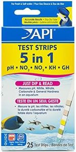 API 5-in-1 Test Strips for Freshwater and Saltwater Aquariums, 25 Count