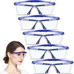 Safety Glasses, 5Pack Adjustable Wide-Vision Protective Glasses, Lightweight Fog-Proof Safety Goggles