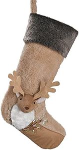 Valery Madelyn 21 Inch Large Woodland Christmas Stockings Decorations Personalized Hanging Ornaments with 3D Reindeer for Xmas Gifts