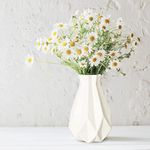 JTOOYS Vase, Vase Creative Plastic Vase, Living Room Ornaments Vase Hydroponic Creative Flower Arrangement, White Geometric Desktop Decorative Vase