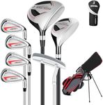 XDriveMax 8 Pieces Complete Mens Golf Club Set Right/Left Hand for Men Women Includes Stand Bag with Rain Hood, 3# Fairway Wood with Head Covers, 5# Hybrid, 5#, 7#, 9# S# Irons and Putter