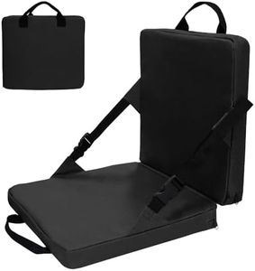 Folding Stadium Cushion,Outdoor Padded Floor Chair,Comfortable Outdoor Padding,Thickened Cushion,Mat with Backrest,Portable Floor Mats,for Camping,Picnic,Stadium (Black)