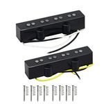 FLEOR Alnico 5 Jazz Bass Pickups Neck & Bridge Pickup Set Fit 4 Strings Fender Jazz Bass Guitar Pickup Part