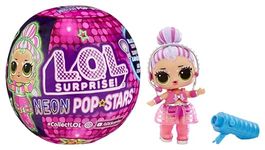 L.O.L. Surprise! Neon Pop Stars Tots - 1 Doll with Magical Blacklight Surprises, Blind Packaging, 7 Tots to Collect, Each with Neon Decals and Accessories, Ideal Present for Kids Ages 4+