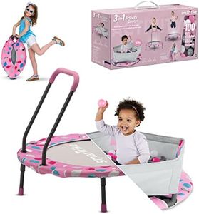 smarTrike 9200003 Indoor Toddler Trampoline with Handle, Ball Pit with 100 Balls Included, Foldable Kids Trampoline, 1-5 Years, Pink