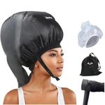 Adjustable Hair Drying Hoods， Net Plopping Cap with Drawstring for Drying Curly Hair， Plopping Cap Curly Hair with Drawstring，Double tube hair dryer cap (2-piece set)