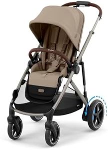 CYBEX Poussette Gold e-GAZELLE S, de la naissance à environ 4 ans, max. 22 kg (mode simple) / 2x 22 kg (mode duo), système tout-en-1 avec propulsion électrique et 20+ configurations, Beige amande