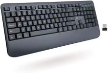 X9 Ergonomic Wireless Keyboard with Wrist Rest - Comfort Meets Productivity - USB Computer Keyboard Wireless with 104 Quiet Keys and 2 Tone Finish - PC Desktop and External Laptop Keyboard