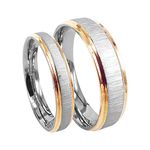 Everstone Engagement Ring Sets Couple Wedding Rings Matching Wedding Rings For Him and Her Titanium Two Tone Matte Rings UK size H to Z7