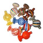 2PCS Glass Carb Cap OD 26mm Glass Caps Ball for Domeless Quartz Glass Water Pipes (Random color)