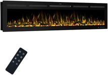 Electric Fireplace Inserts, 74 inch Smart Recessed & Wall Mounted Linear Fireplace Heater with Alexa & Google Home Voice Control, 13 Flame & Fuel Bed Colors, Logs & Crystal Decor, 750/1500W Heater