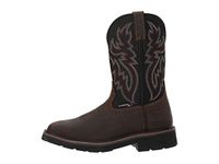 WOLVERINE Men's Rancher WPF Steel Toe Wellington Work Boot, Black/Brown, 10