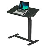 JYLH JOYSEEKER Mobile Standing Desk, Height Adjustable Rolling Laptop Desk, 90° Tiltable Overbed Bedside Table, Portable Computer Desk with Wheels, Foldable Cart for Home Office, Black