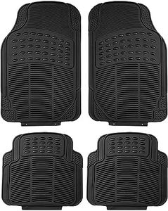 Ek Retail Shop Rubber Car Floor Mats for Ford Figo 1.5P Titanium (Black) - Set of 4