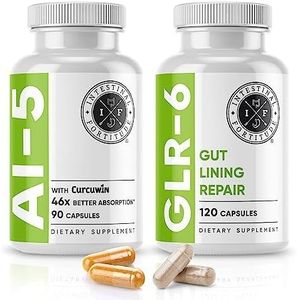 Intestinal Fortitude AI-5 & GLR-6 Digestive Health Supplement Bundle w/Glutamine, Turmeric, Curcumin for Gut Health Capsule Supplement & Support Digestive Health, Non-GMO, Dairy Free - 30-Day Supply