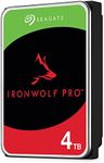 Seagate IronWolf Pro, 4 TB, NAS Internal Hard Drive, CMR 3.5 Inch, SATA 6 Gb/s 7,200 RPM, 256 MB Cache, for RAID Network Attached Storage, 3 years Rescue Services, FFP (ST4000NE001)