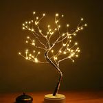 AMARS 20 Inch Bonsai Tree Desk Table LED Lamp Lights Battery and USB Plug in Design Decorative 108leds Artificial Tree Decoration for Bedroom Living Room Home (Touch Switch, DIY Lighted Branches)