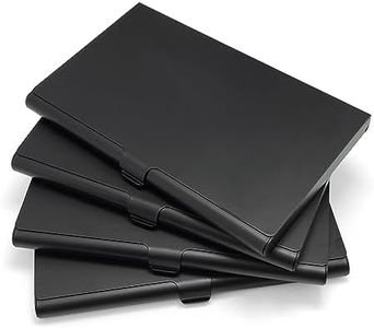 yuejuhe 4 pièces Porte Carte de Visite Professionnel, Etui Carte de Visite, Porte Carte Metallique, Porte Carte Fin Ultra Slim pour Hommes et Femme (4 Noir)