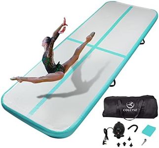 Air Gymnastic Track Tumbling Mat/Inflatable Air Gymnastics Mat Training Mats Gymnastics Tracks for Home Use/Training with Pump (Mint green, 300 * 100 * 10cm)