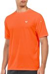 NORTHYARD Men's Athletic Running T-Shirts Quick Dry Workout Shirts Short-Sleeve Sports Gym Tee Tops Performance Activewear Orange 3XL