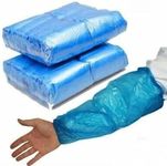 HOT BARGAINS 100 X Disposable Arm Sleeves Covers Plastic Oversleeves For Home Cleaning Medical Waterproof Cover One Size Blue (PACK OF 100)