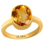 Clara Certified Citrine Sunehla 5.5 Carat or 6.25ratti Panchdhatu Astrology Ring for Men & Women