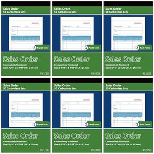 6 Pack Sales Order Book, Receipt Book with Carbon Copies