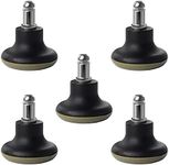 AAGUT 5pcs Replacement Office Chair or Stool Low Profile Bell Glides, 7/16" x7/8" Fixed Stationary Castors, Soft Rubber Bottom OePUGlide11