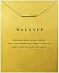 LANG XUAN Friendship Anchor Compass Necklace Good Luck Elephant Pendant Chain Necklace with Message Card Gift Card (Gold Bar 2)