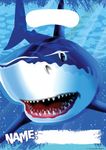 Creative Converting 85887 Blue Shark Plastic Treat Bags, 8ct, 12 x 0.1 x 7