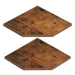 JJL Corner Shelves, Set of 2 Floating Wall Shelves for Wall Storage, Easy-to-Assemble, Wall Mount Shelves for Kitchen Wall décor,Bedroom Wall Decor(14.76in Rust Brown)